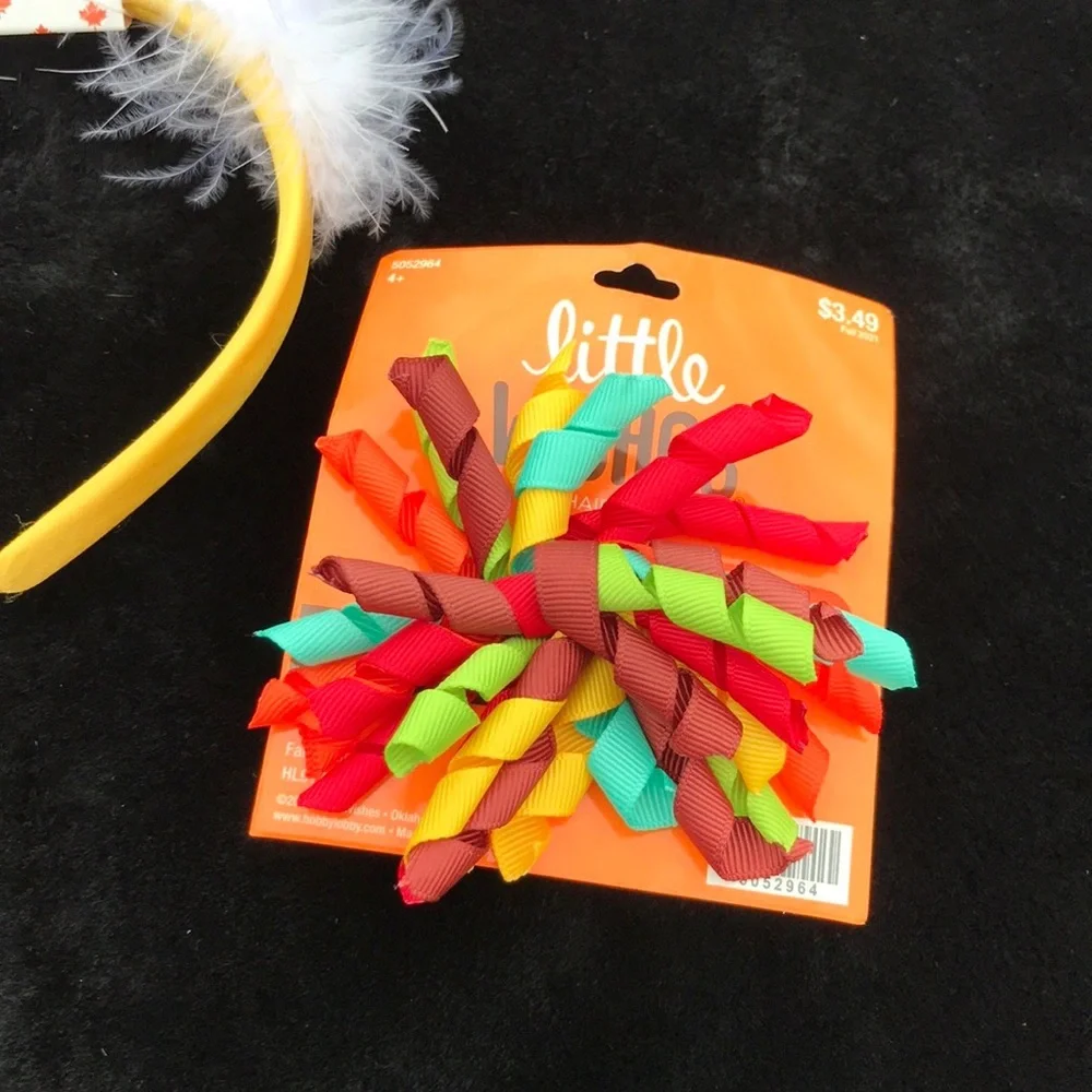 NWT 3 Fall Hair Accessories Bopper Headband Little Wishes Hair Bow & Hair Clip